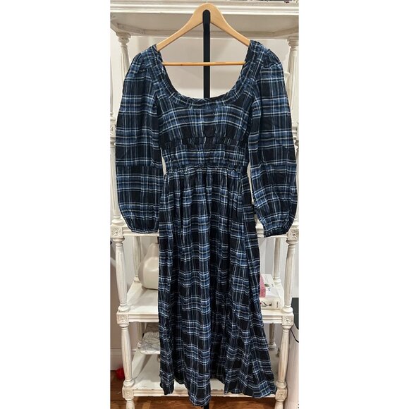 Free People Damson Madder Plaid Dakota Bow Dress Size 2 XS - Picture 5 of 5